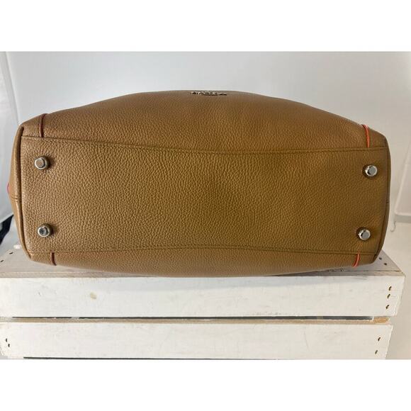 COACH 37721 LARGE BROWN, PINK PEBBLED LEATHER SHOULDER BAG - Picture 6 of 16